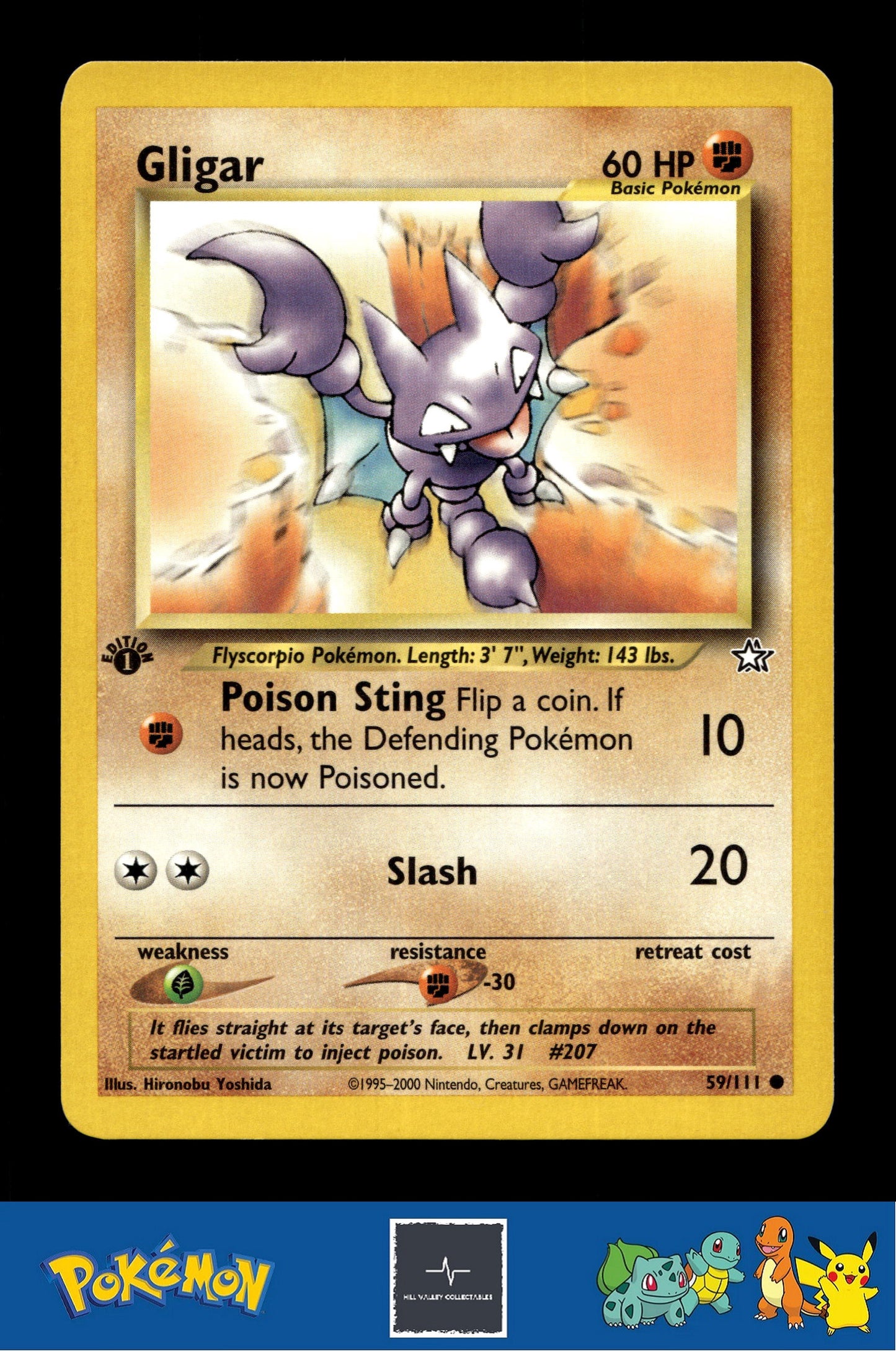 2000 Pokemon WotC Neo Genesis 59/111 Gligar 1st Ed