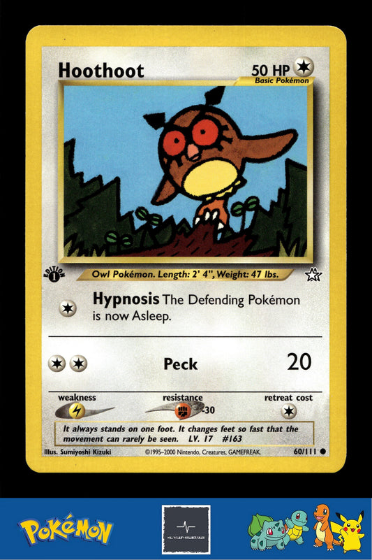 2000 Pokemon WotC Neo Genesis 60/111 Hoothoot 1st Ed