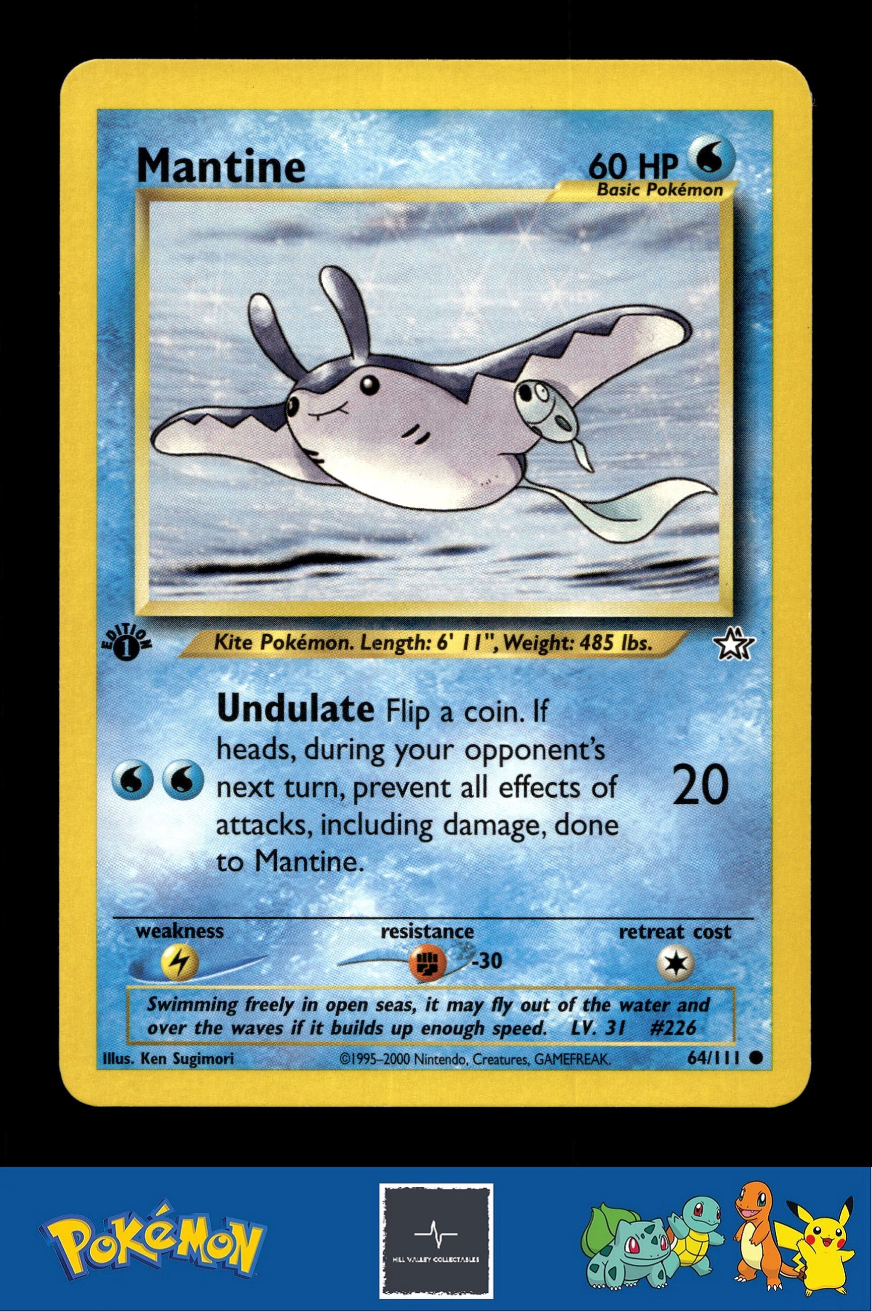 2000 Pokemon WotC Neo Genesis 64/111 Mantine (Sugimori) 1st Ed