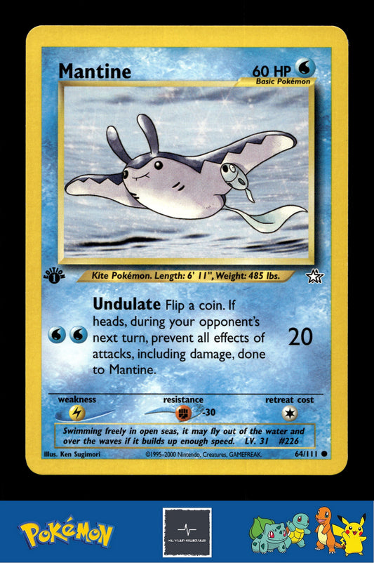 2000 Pokemon WotC Neo Genesis 64/111 Mantine (Sugimori) 1st Ed