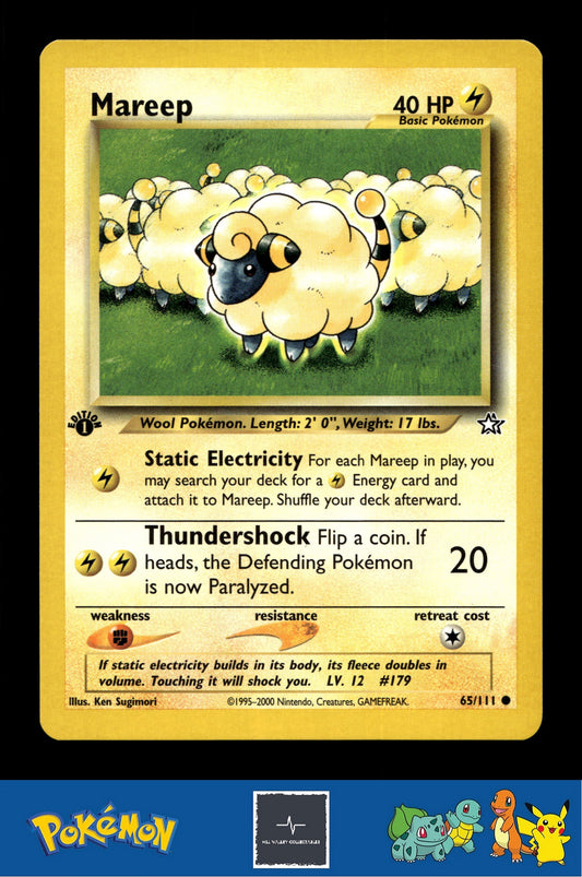 2000 Pokemon WotC Neo Genesis 65/111 Mareep (Sugimori) 1st Ed