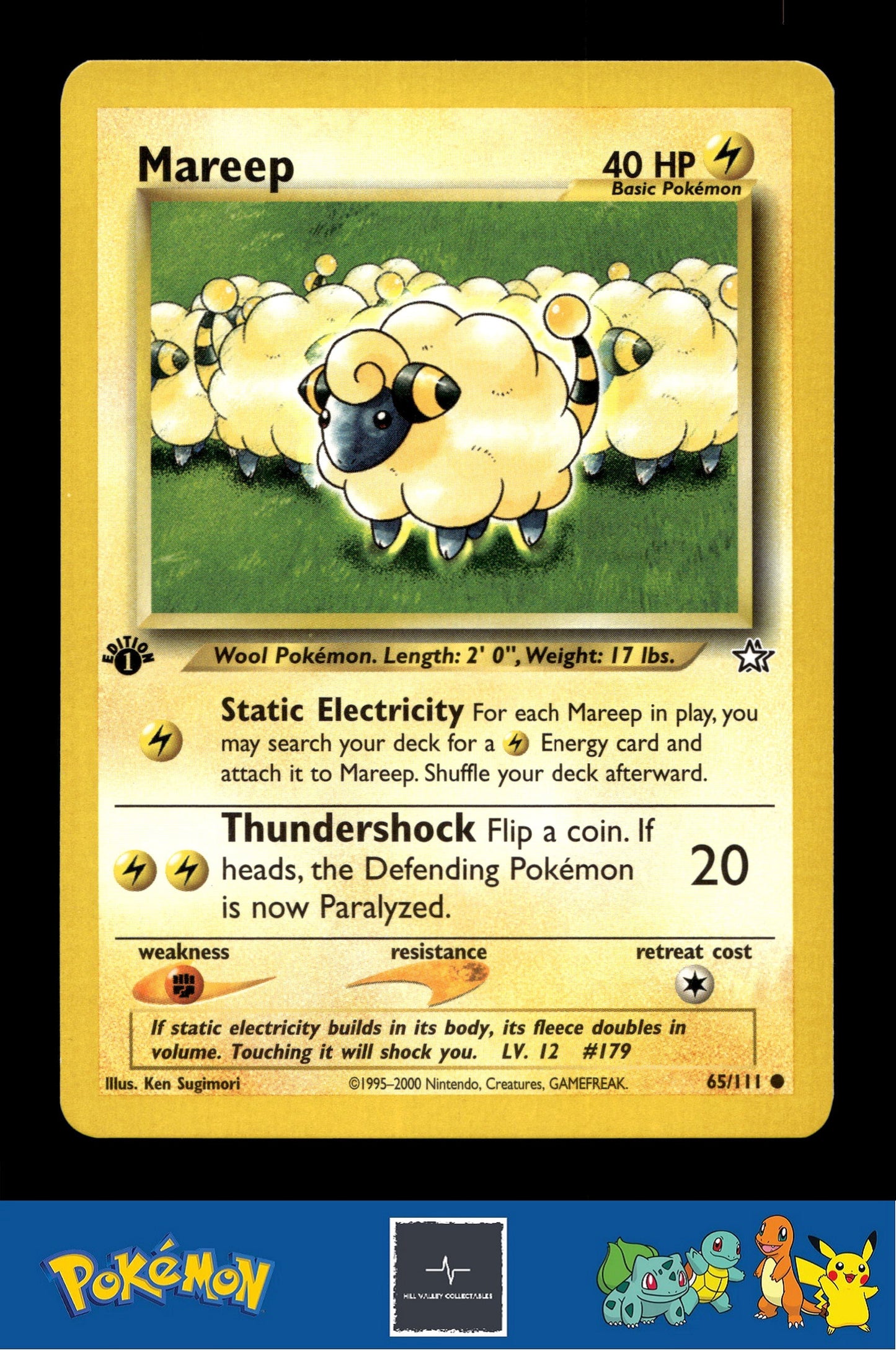 2000 Pokemon WotC Neo Genesis 65/111 Mareep (Sugimori) 1st Ed