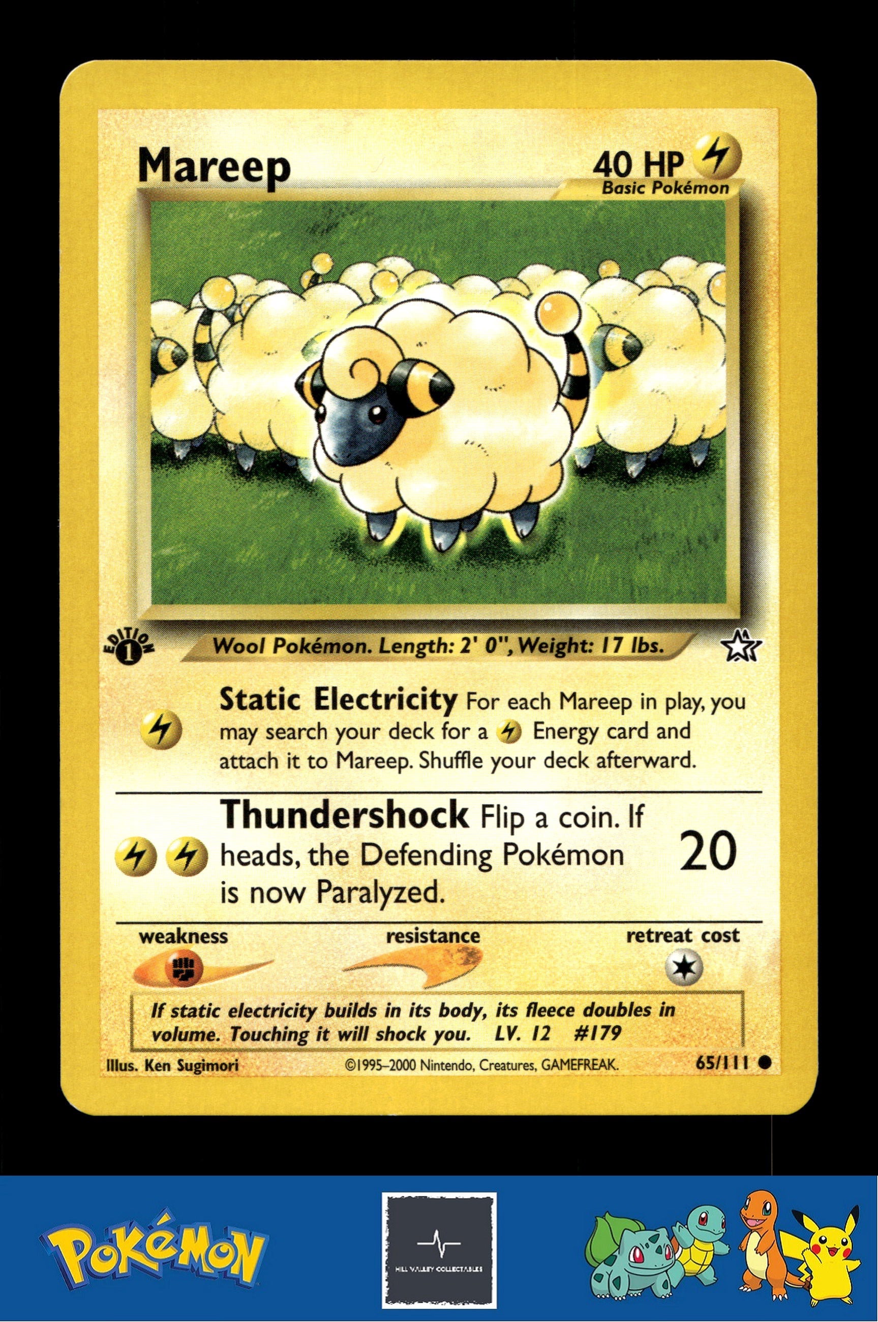 2000 Pokemon WotC Neo Genesis 65/111 Mareep (Sugimori) 1st Ed