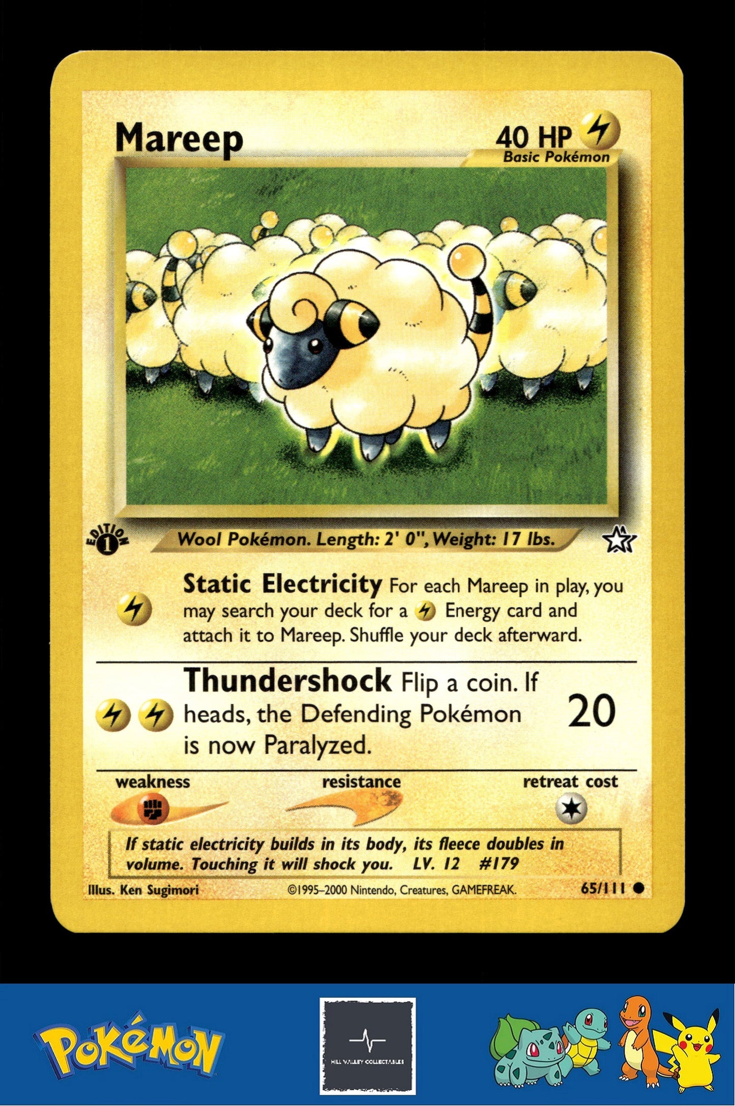2000 Pokemon WotC Neo Genesis 65/111 Mareep (Sugimori) 1st Ed