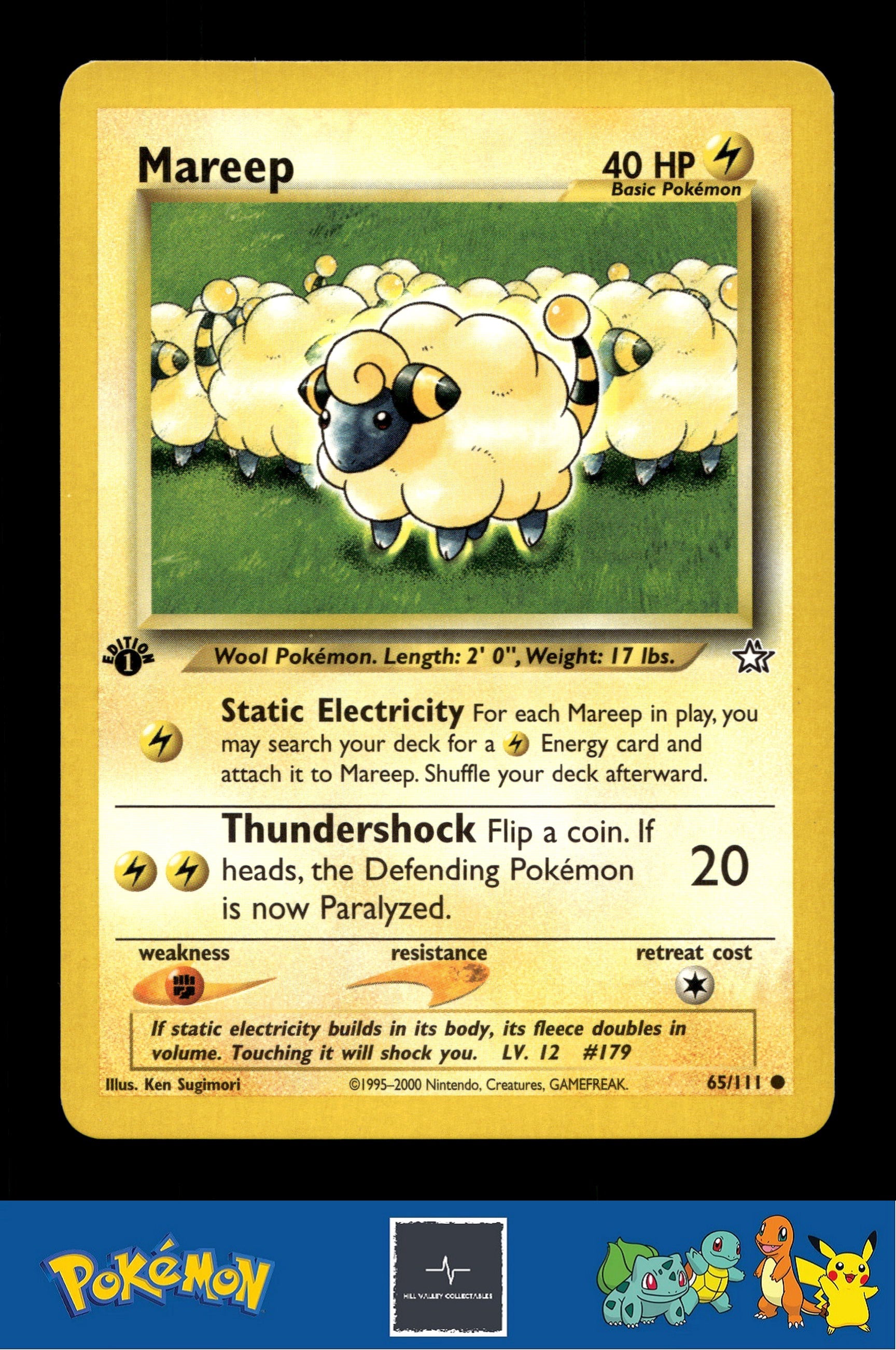 2000 Pokemon WotC Neo Genesis 65/111 Mareep (Sugimori) 1st Ed