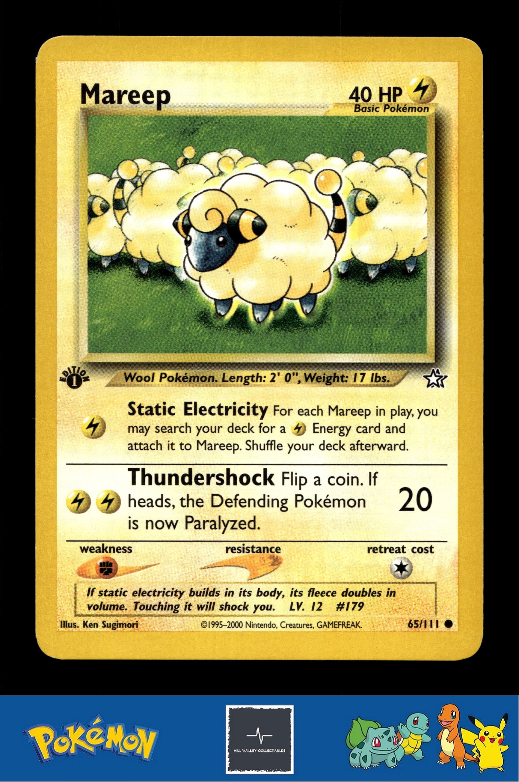 2000 Pokemon WotC Neo Genesis 65/111 Mareep (Sugimori) 1st Ed