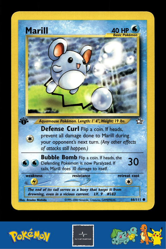 2000 Pokemon WotC Neo Genesis 66/111 Marill 1st Ed