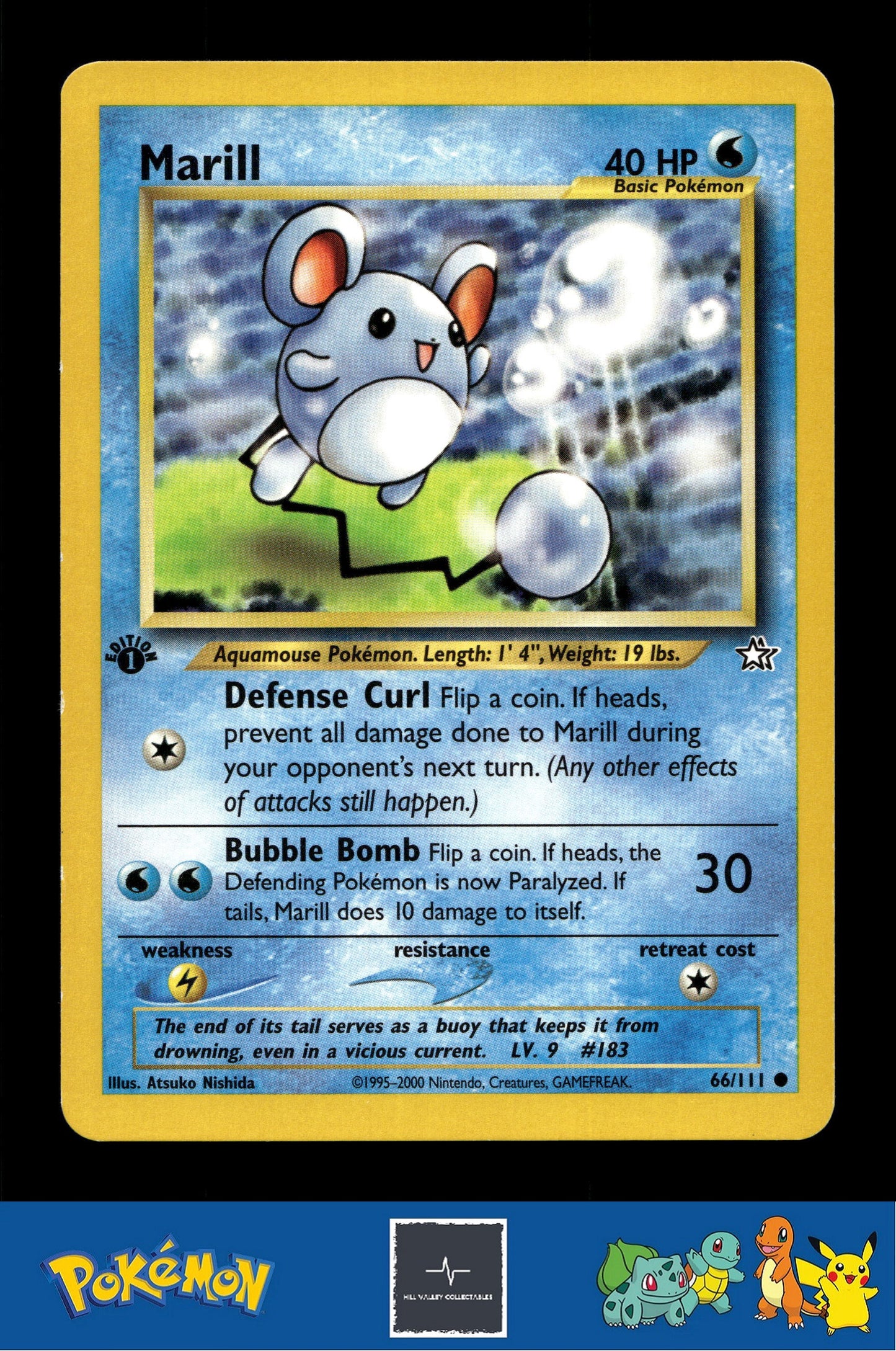 2000 Pokemon WotC Neo Genesis 66/111 Marill 1st Ed