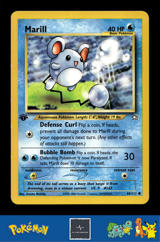 2000 Pokemon WotC Neo Genesis 66/111 Marill 1st Ed