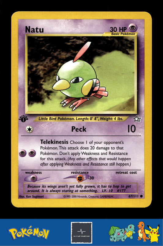 2000 Pokemon WotC Neo Genesis 67/111 Natu (Sugimori) 1st Ed