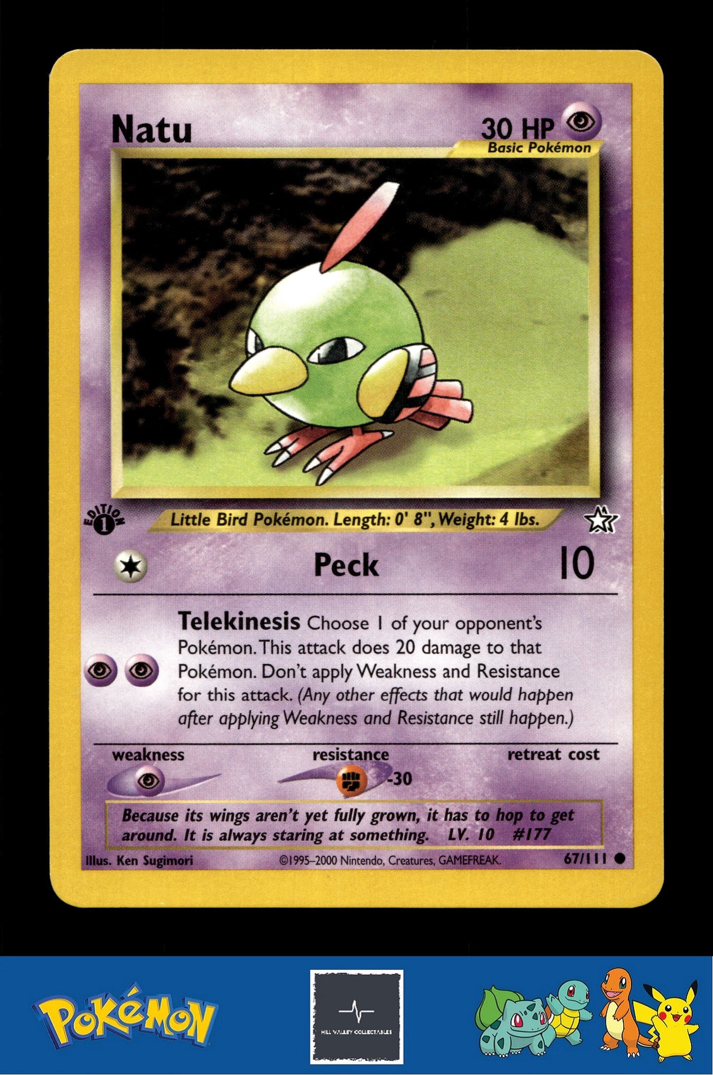 2000 Pokemon WotC Neo Genesis 67/111 Natu (Sugimori) 1st Ed
