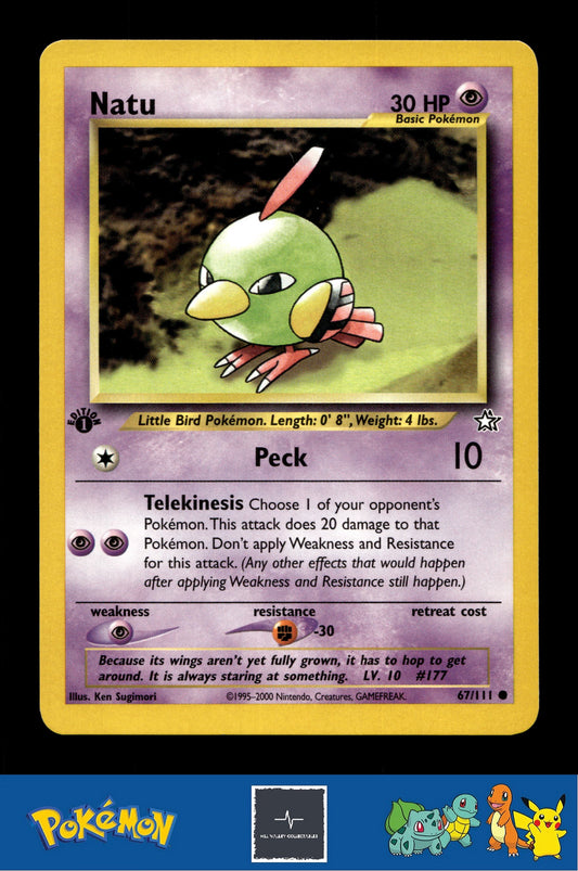2000 Pokemon WotC Neo Genesis 67/111 Natu (Sugimori) 1st Ed
