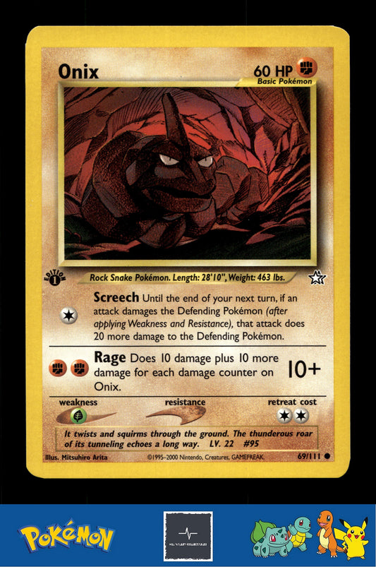 2000 Pokemon WotC Neo Genesis 69/111 Onix (Arita) 1st Ed