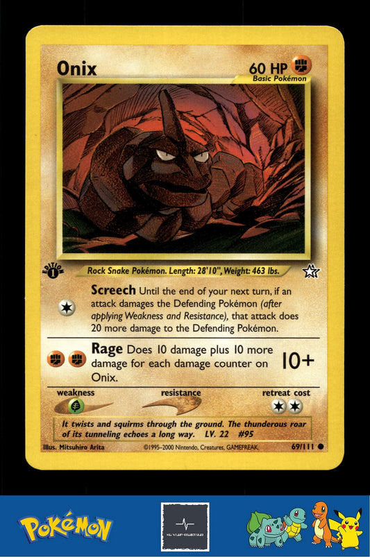 2000 Pokemon WotC Neo Genesis 69/111 Onix (Arita) 1st Ed