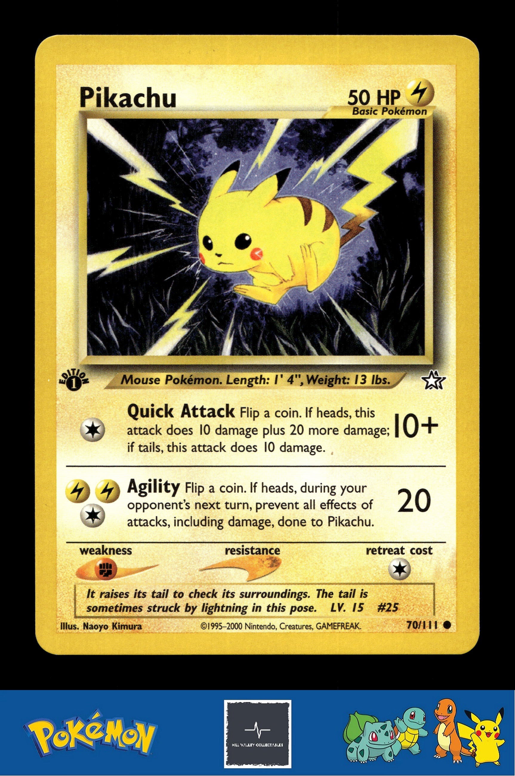 2000 Pokemon WotC Neo Genesis 70/111 Pikachu 1st Ed
