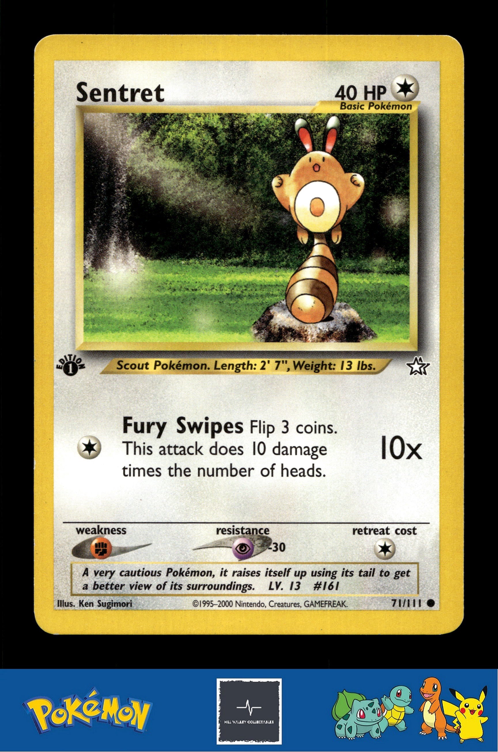 2000 Pokemon WoC Neo Genesis 71/111 Sentret (Sugimori) 1st Ed