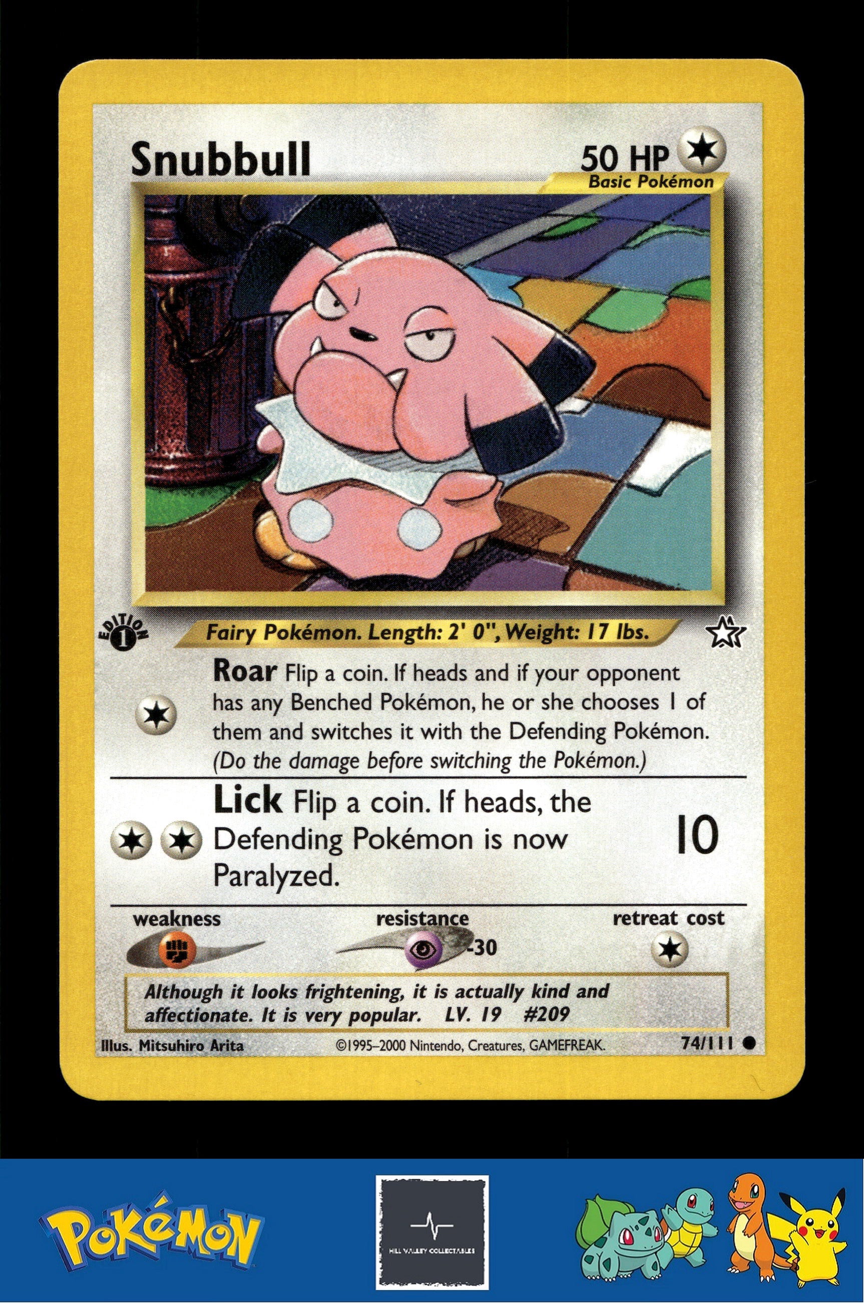 2000 Pokemon WotC Neo Genesis 74/111 Snubbull (Arita) 1st Ed
