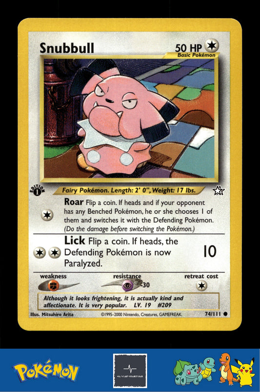 2000 Pokemon WotC Neo Genesis 74/111 Snubbull (Arita) 1st Ed