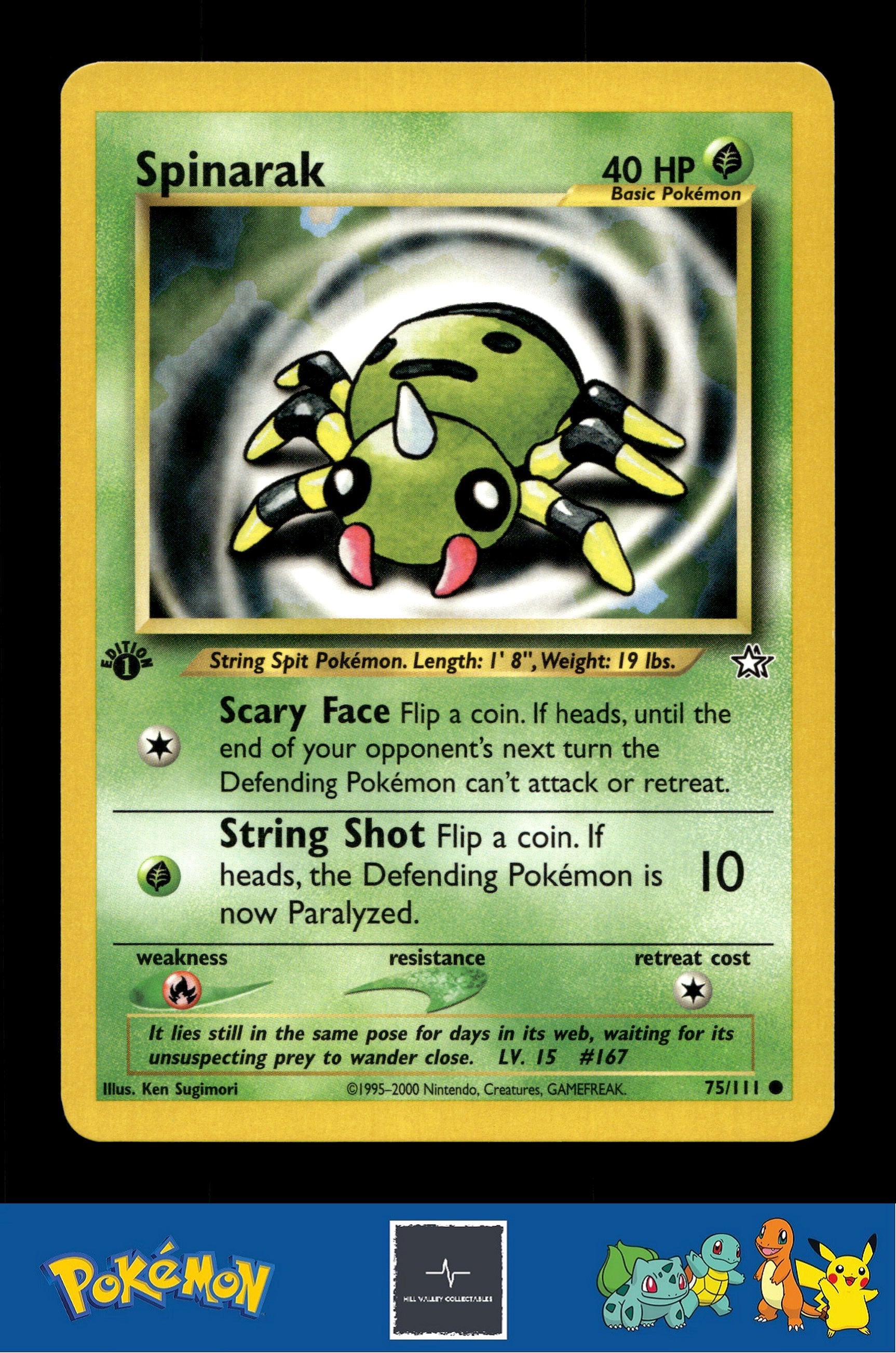 2000 Pokemon WotC Neo Genesis 75/111 Spinarak (Sugimori) 1st Ed