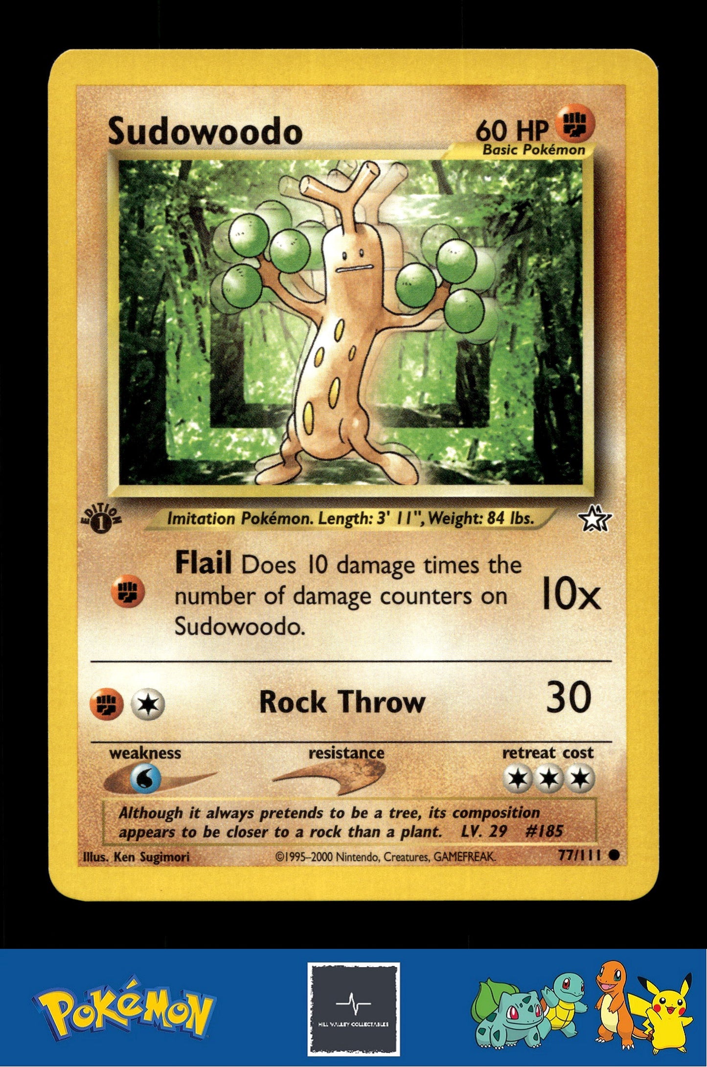 2000 Pokemon WotC Neo Genesis 77/111 Sudowoodo (Sugimori) 1st Ed