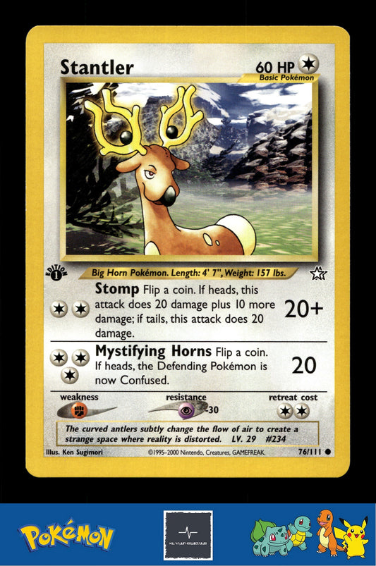 2000 Pokemon WotC Neo Genesis 76/111 Stantler (Sugimori) 1st Ed