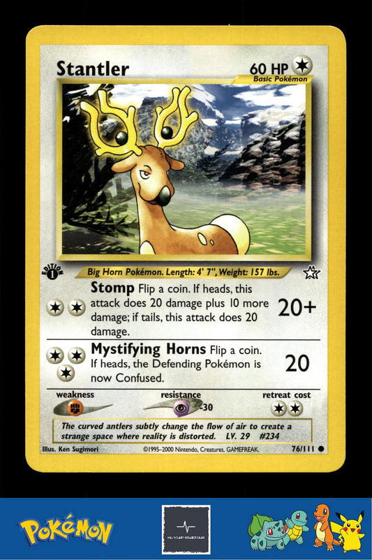 2000 Pokemon WotC Neo Genesis 76/111 Stantler (Sugimori) 1st Ed