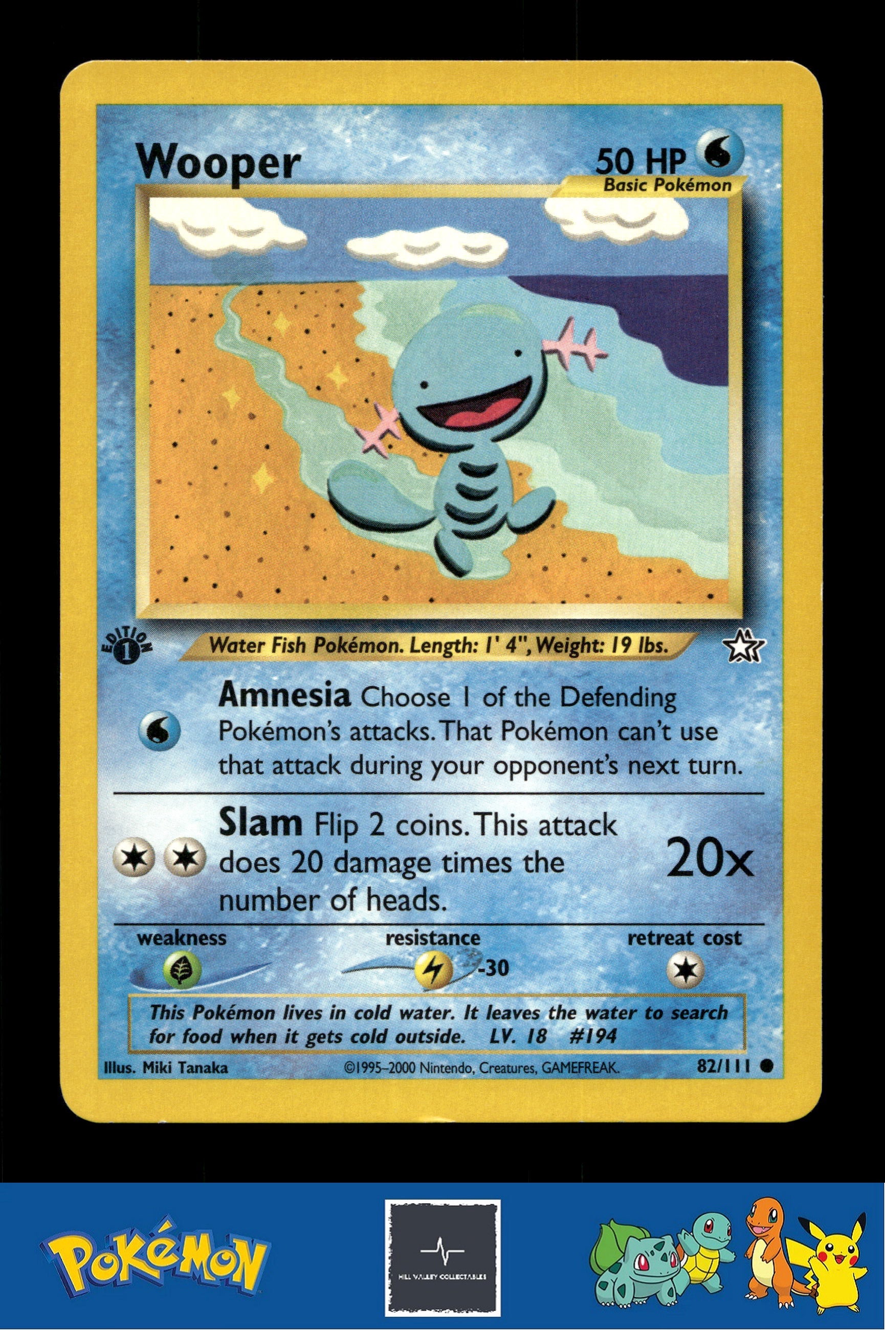 2000 Pokemon WotC Neo Genesis 82/111 Wooper 1st Ed