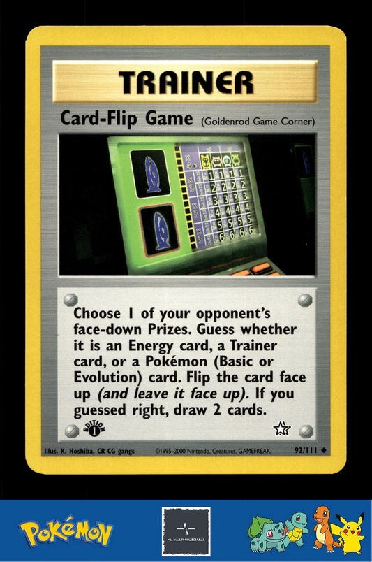 2000 Pokemon WotC Neo Genesis 92/111 Card-Flip Game 1st Ed