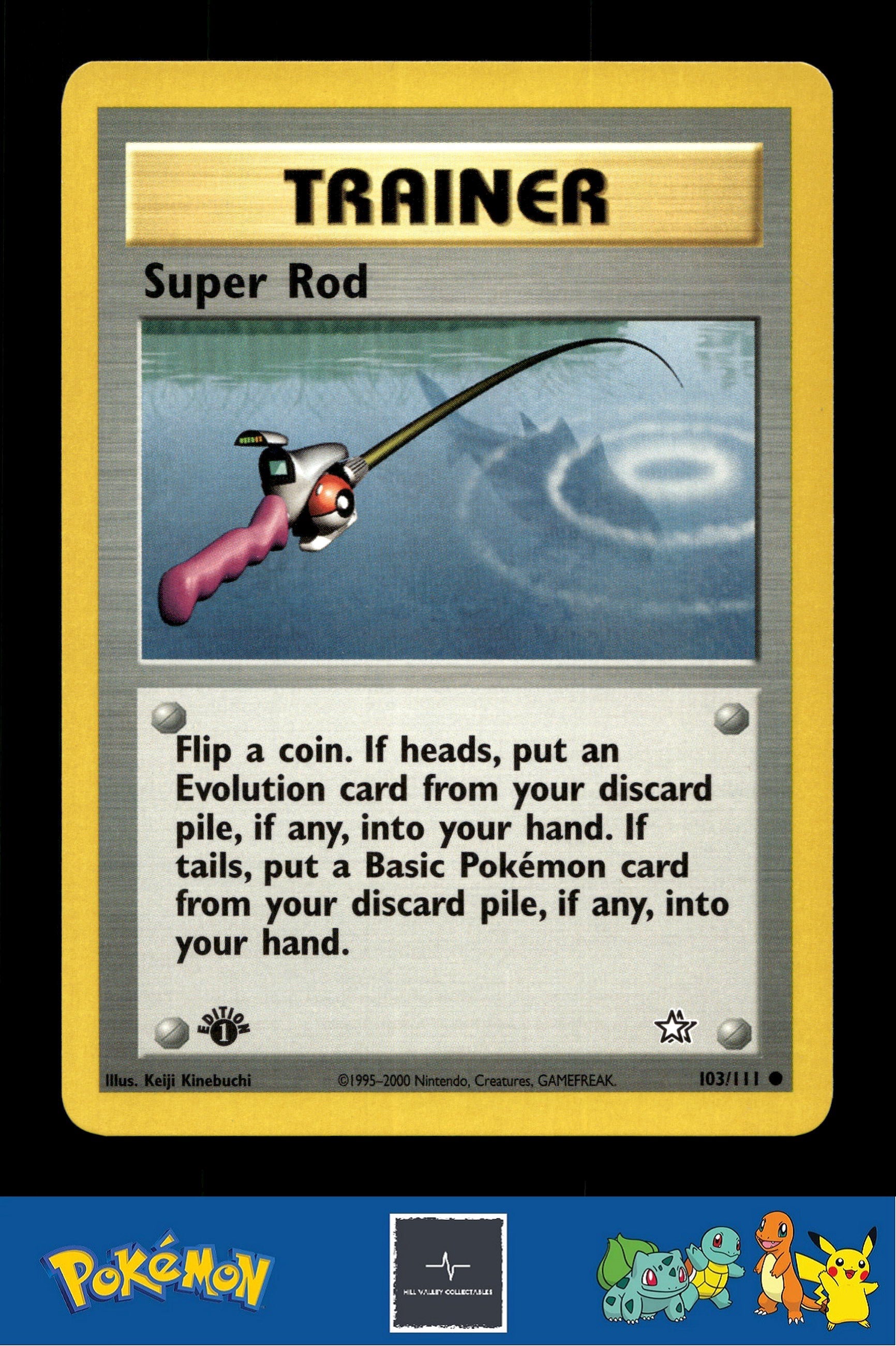 2000 Pokemon WotC Neo Genesis 103/111 Super Rod 1st Ed