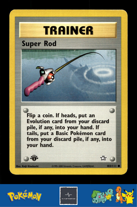 2000 Pokemon WotC Neo Genesis 103/111 Super Rod 1st Ed