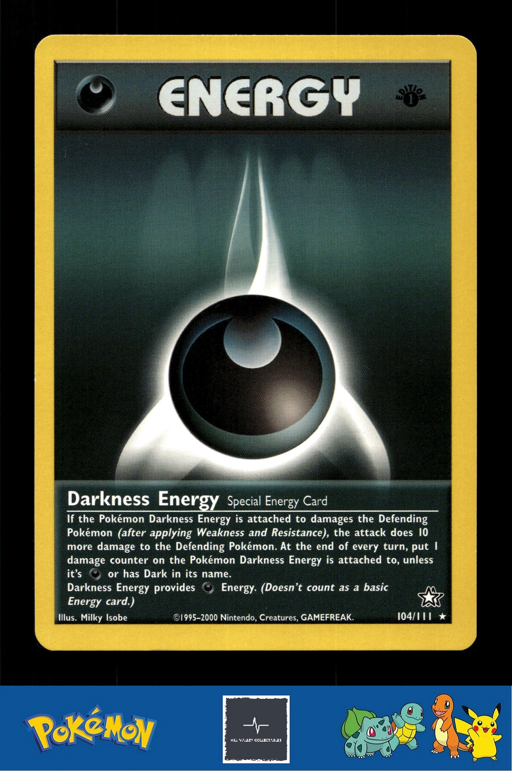 2000 Pokemon WotC Neo Genesis 104/111 Darkness Energy 1st Ed