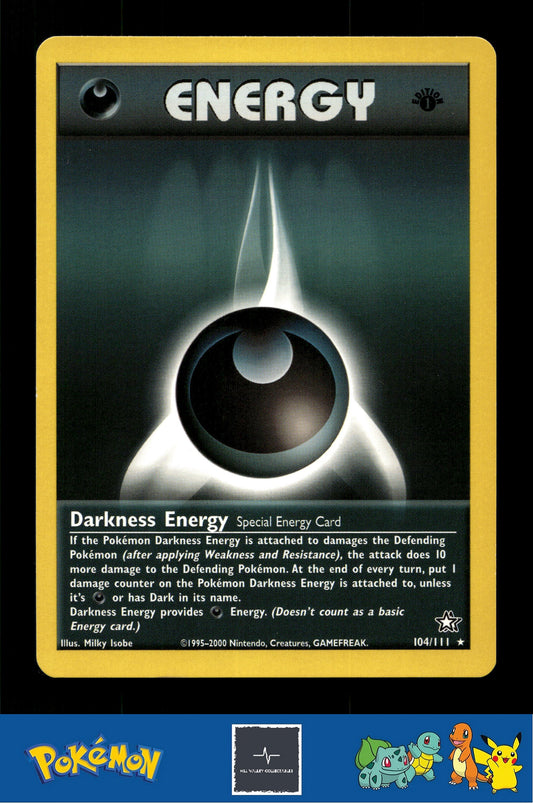 2000 Pokemon WotC Neo Genesis 104/111 Darkness Energy 1st Ed