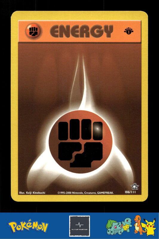 2000 Pokemon WotC Neo Genesis 106/111 Fighting Energy 1st Ed