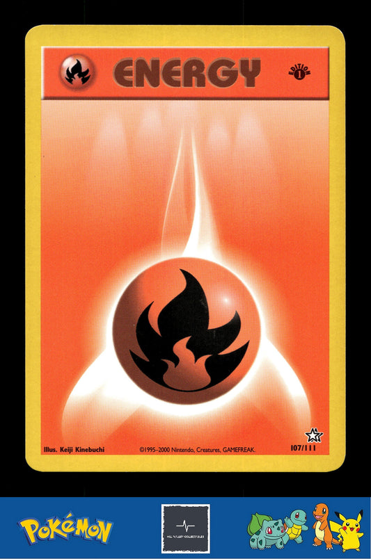 2000 Pokemon WotC Neo Genesis 107/111 Fire Energy 1st Ed