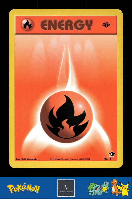 2000 Pokemon WotC Neo Genesis 107/111 Fire Energy 1st Ed