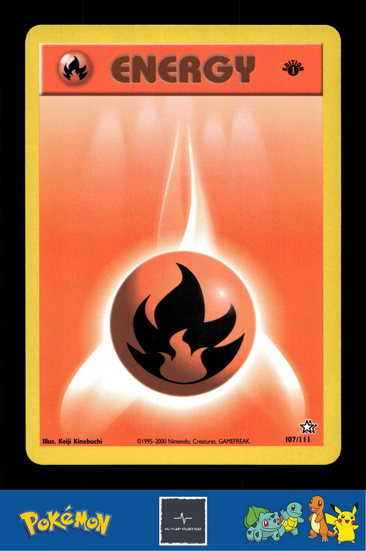 2000 Pokemon WotC Neo Genesis 107/111 Fire Energy 1st Ed