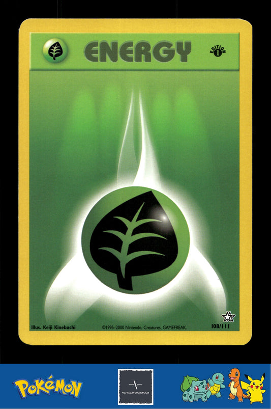 2000 Pokemon WotC Neo Genesis 108/111 Grass Energy 1st Ed