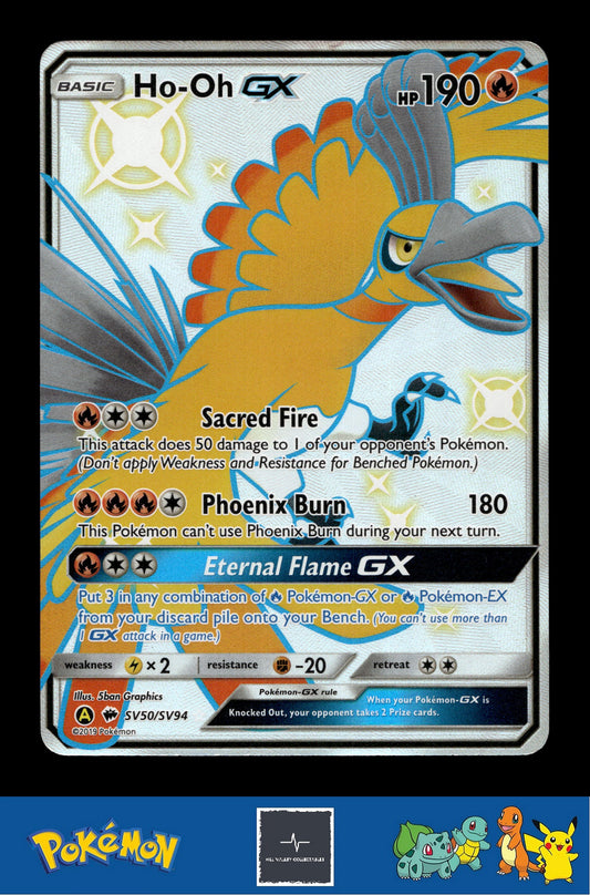 2019 Pokemon SM Hidden Fates SV50/SV94 Ho-Oh GX (DMG)