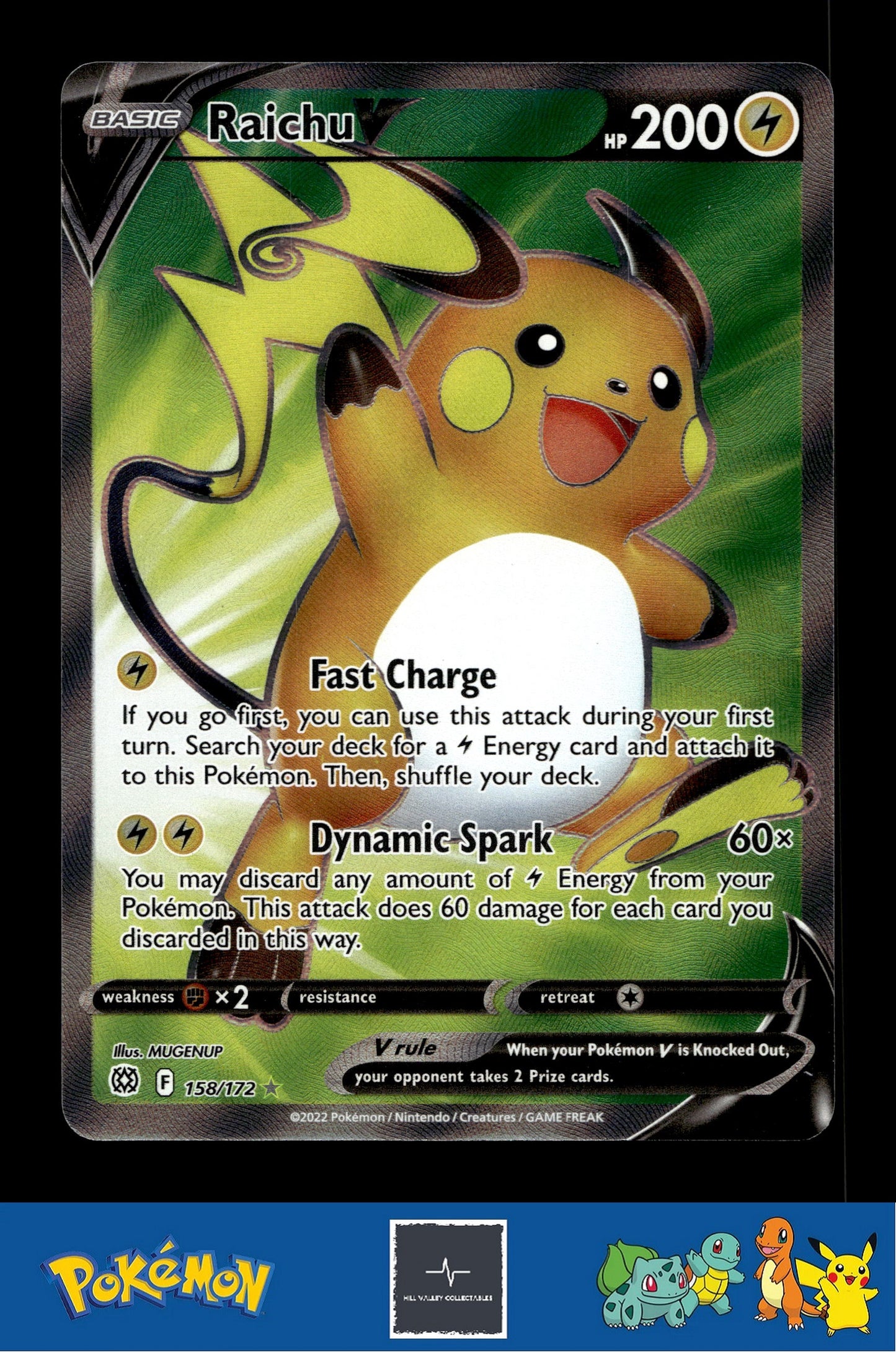 2021 Pokemon SWSH Brilliant Stars 158/172 Raichu V