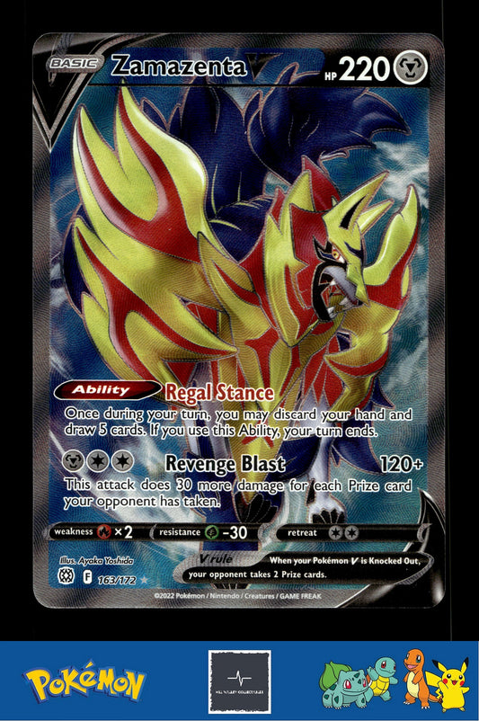 2021 Pokemon SWSH Brilliant Stars 163/172 Zamazenta V