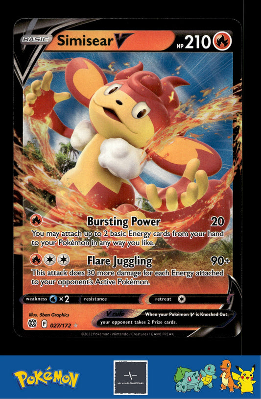 2021 Pokemon SWSH Brilliant Stars 027/172 Simisear V
