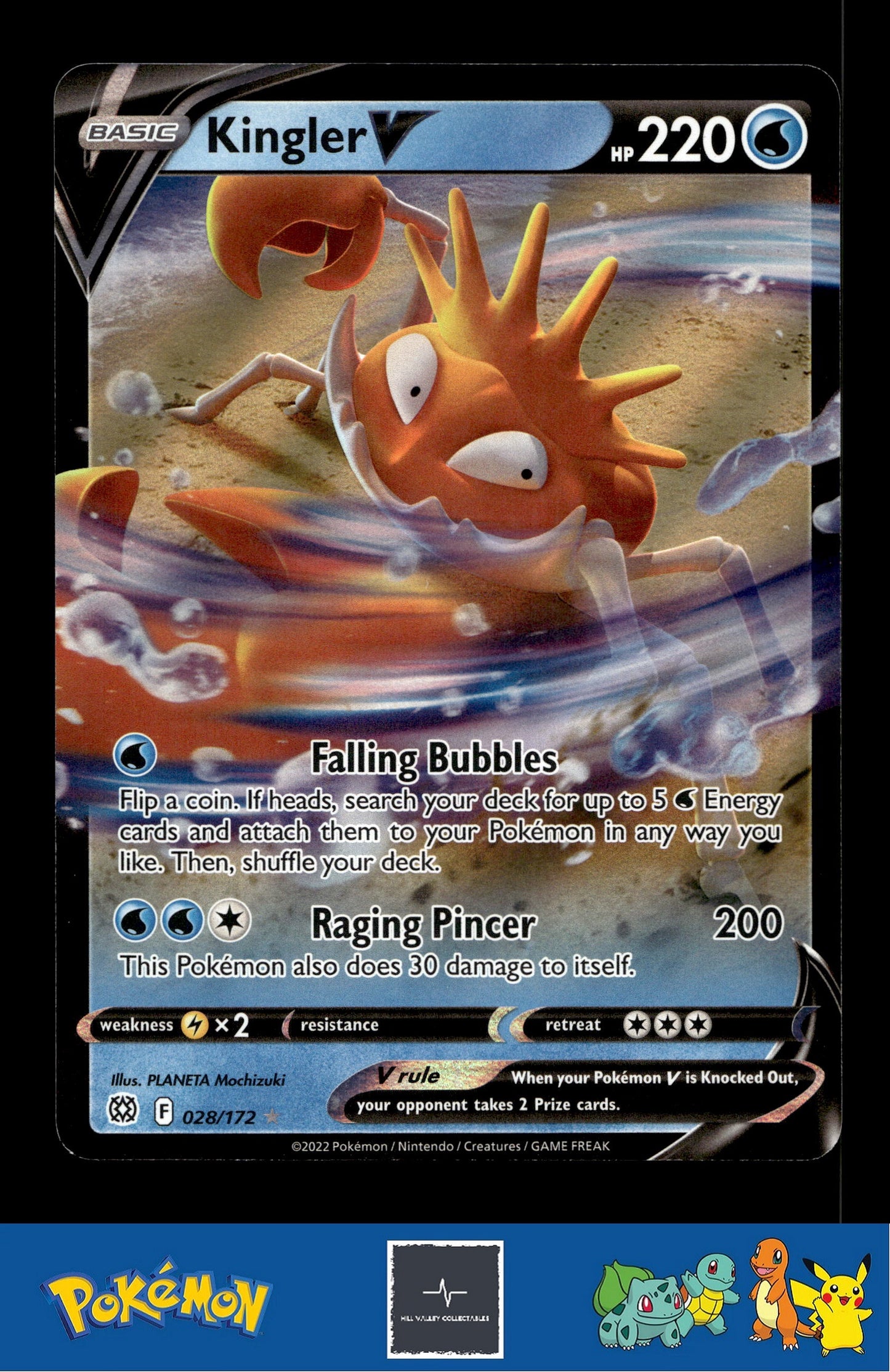 2021 Pokemon SWSH Brilliant Stars 028/172 Kingler V