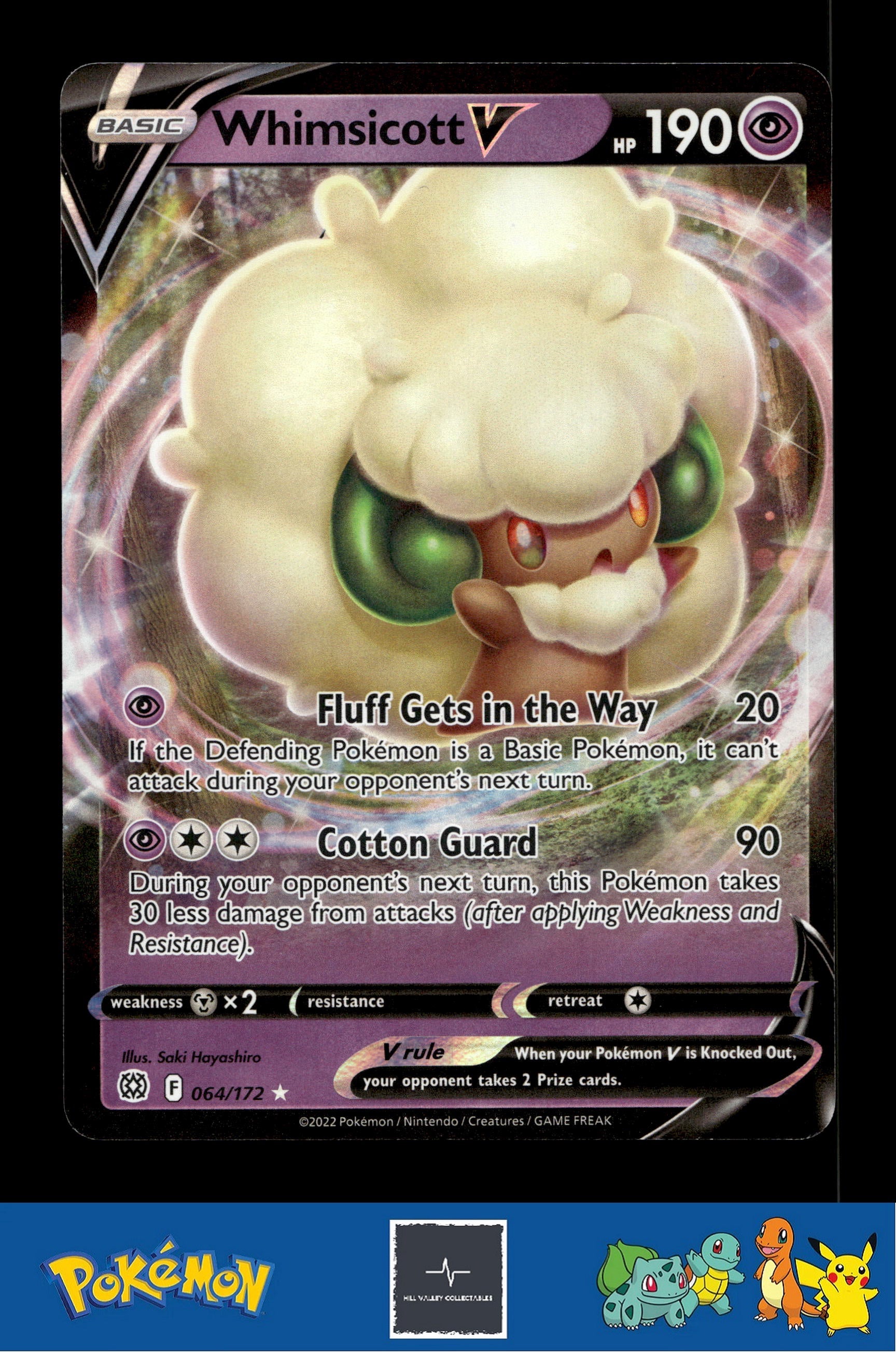 2021 Pokemon SWSH Brilliant Stars 064/172 Whimsicott V