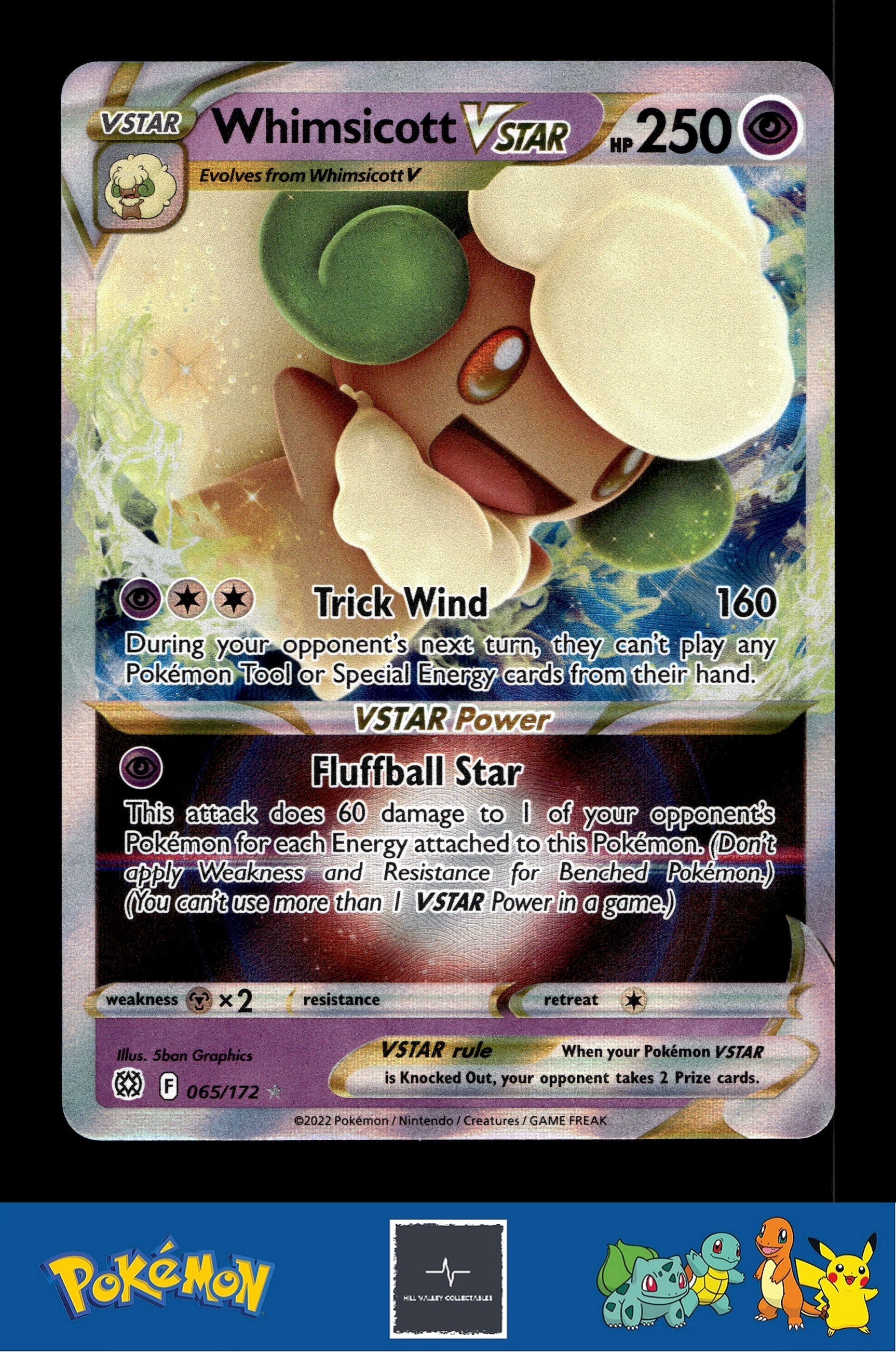 2021 Pokemon SWSH Brilliant Stars 065/172 Whimsicott Vstar