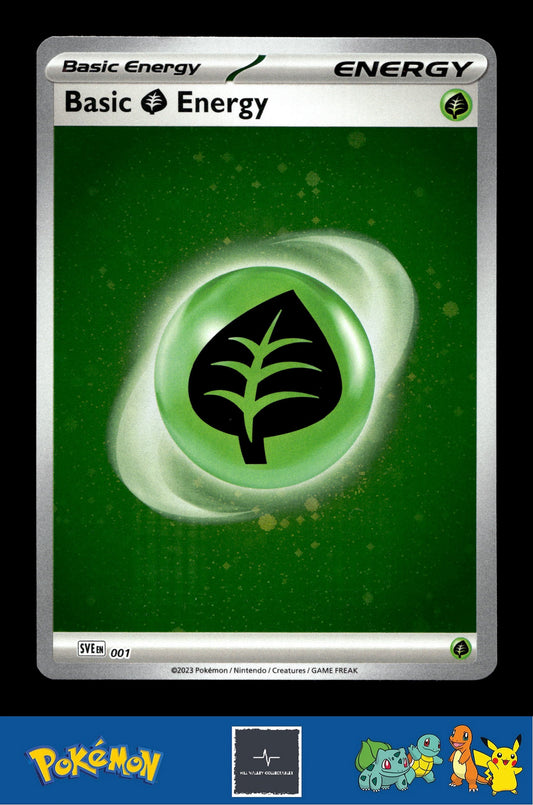 2023 Pokemon SVIen 151 Cosmos Holo 001 Basic Grass Energy 1 SWIRL