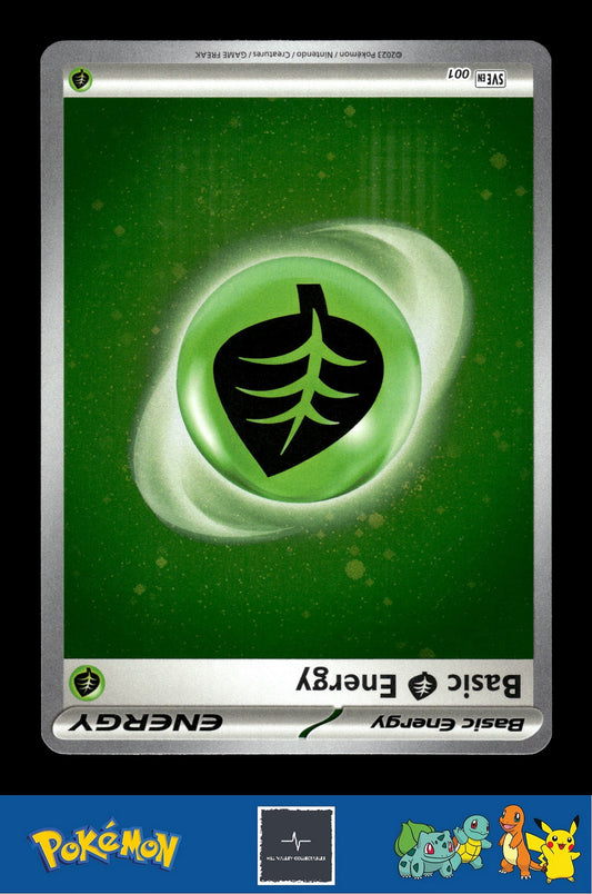 2023 Pokemon SVIen 151 Cosmos Holo 001 Basic Grass Energy 4 SWIRLS