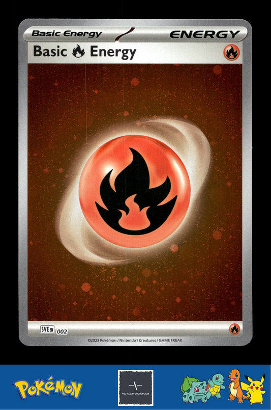 2023 Pokemon SVIen 151 Cosmos Holo 002 Basic Fire Energy 1 SWIRL