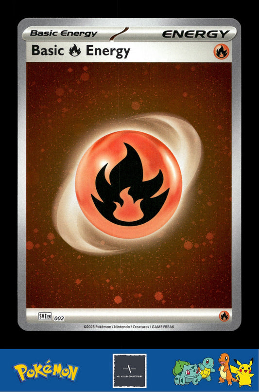 2023 Pokemon SVIen 151 Cosmos Holo 002 Basic Fire Energy 1 SWIRL