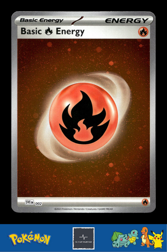 2023 Pokemon SVIen 151 Cosmos Holo 002 Basic Fire Energy 1 SWIRL