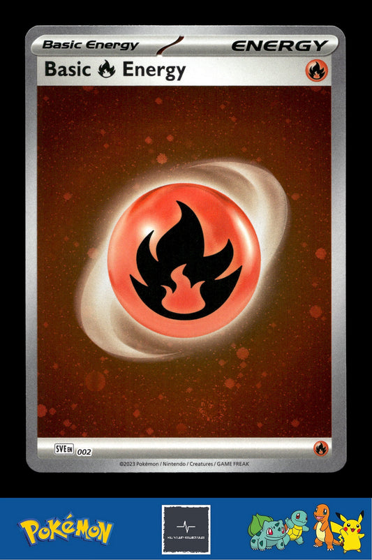 2023 Pokemon SVIen 151 Cosmos Holo 002 Basic Fire Energy 1 SWIRL